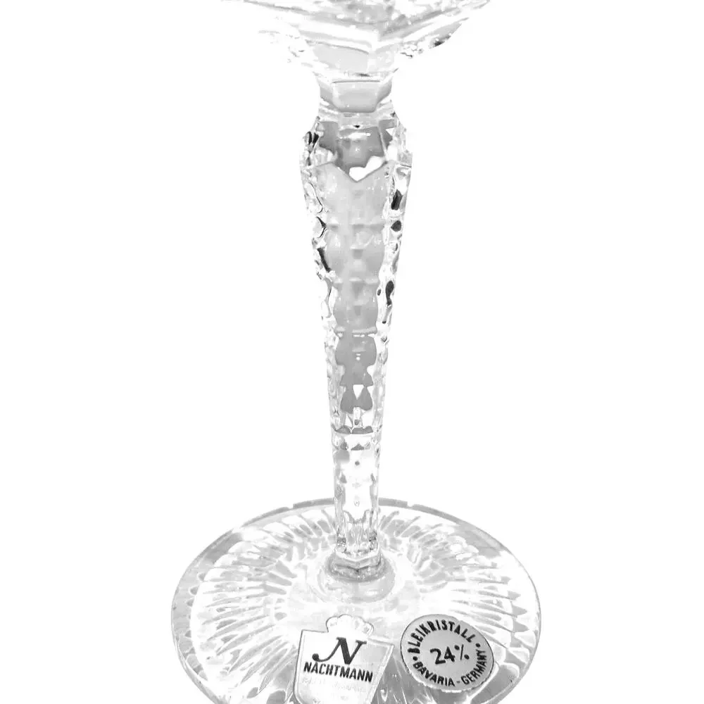 Nachtmann Traube 6.75” Tall Cut Crystal Hock Cordials Germany-NEW-Mint-Set of 4